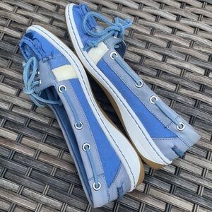 COACH Rainey Topsider Signature C Blue Boat Shoes